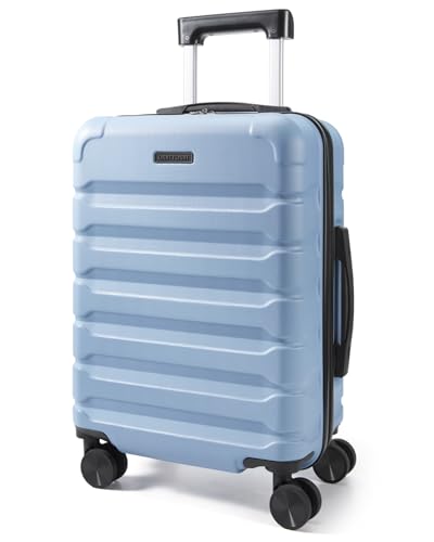 LIGHT FLIGHT Carry On Luggage 22x14x9 Airline Approved Suitcase,Light Blue - color: Light Blue