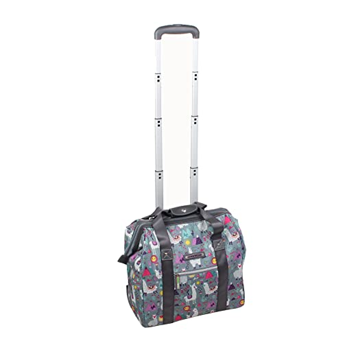 Lily Bloom Designer Under the Seat Tote Cabin Luggage Collection - 15 Inch Patterned Carry on Bag For Women - Lightweight Suitcase with 2 Rolling Wheels (Llama Mama) - color: Llama Mama
