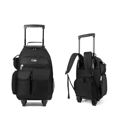 20" 2-in-1,Wheeled Travel Luggage Bag w/Telescopic Handle - color: JH-2560-Black-20