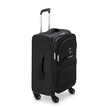 DELSEY PARIS Sky Max 2.0 Softside Expandable Luggage with Spinner Wheels, Black, 2-Piece Set (21/Duffle) - color: Black, size: 2-Piece Set (21/Duffle)