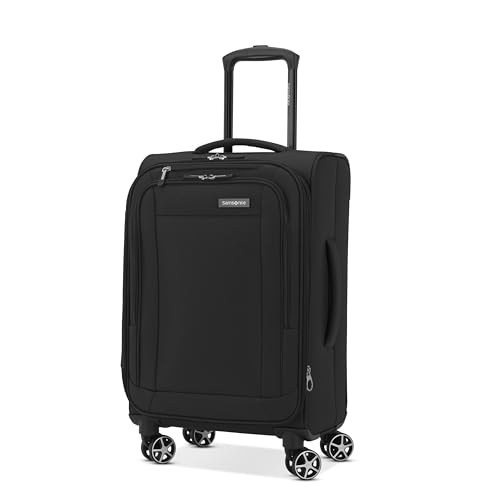 Samsonite Saire LTE Softside Expandable Luggage with Spinner Wheels, Black, Carry On Suitcase - color: Black, size: Carry-on Spinner