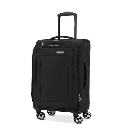 Samsonite Saire LTE Softside Expandable Luggage with Spinner Wheels, Black, Carry On Suitcase - color: Black, size: Carry-on Spinner