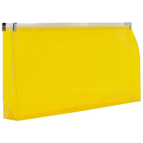 JAM PAPER Plastic Envelopes with Zip Closure - #10 Booklet Wallet - 4 1/8 x 9 1/2 - Yellow - 12/Pack - color: Yellow, size: #10 Business Size