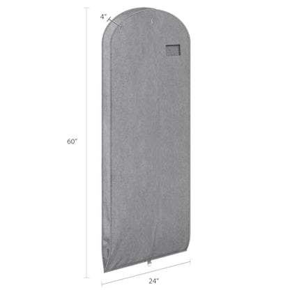 Univivi Garment Bag for Hanging Clothes and Travel, Gray, 60 Inch, 1 Pack - color: Gray, size: 24"X60"-1pcs (Garment Bag)
