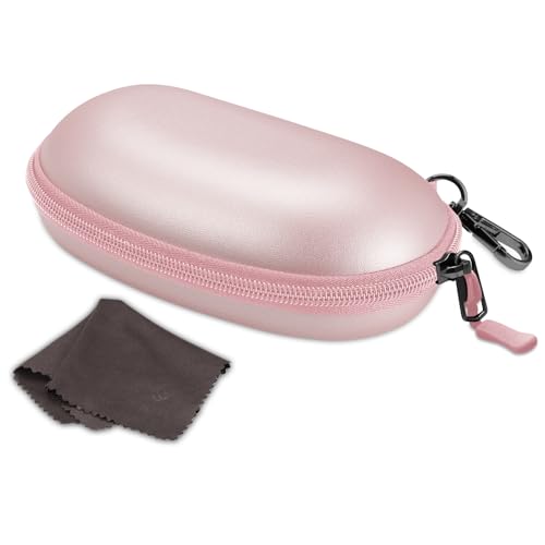 FINTIE Sunglasses Case with Carabiner, Hard Shell Shockproof Sport Glasses - color: Rose Gold