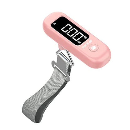 pack all Digital Luggage Scale for Travel, 110Lbs Capacity, 0.1Lb Precision - color: Pink
