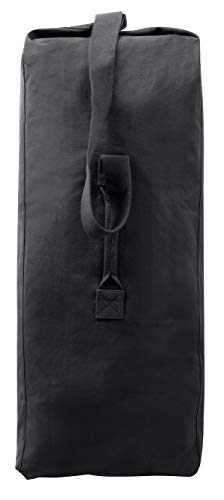 Heavyweight Top Load Canvas Duffle Bag - color: Black, size: 25" X 42"