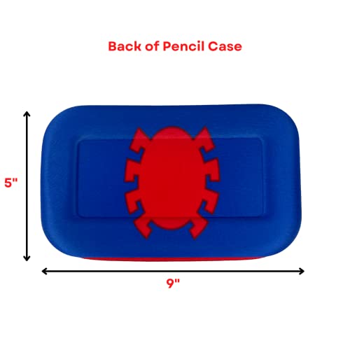 Innovative Designs Marvel Avengers Spiderman Pencil Case Set with Stickers and Gel Pens for Kids, Molded with Zip Closure, Red - style: Spiderman - Red