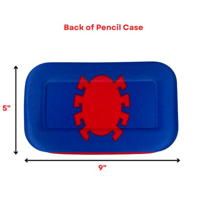 Innovative Designs Marvel Avengers Spiderman Pencil Case Set with Stickers and Gel Pens for Kids, Molded with Zip Closure, Red - style: Spiderman - Red