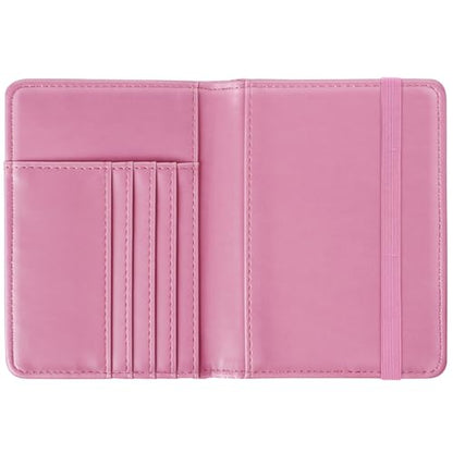 Coco Rossi Passport Holder for Travel Women Slim RFID Passport Cover Wallet - color: Glitter Dark Pink
