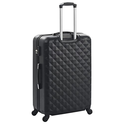 3 Piece Hardcase Trolley Set, Black Hardshell Luggage with 360 Degree Spinner Wheels, Durable ABS Suitcase Set with Security Lock for Business Trips and Family Vacations - color: Black, size: 14.2" x 8.7" x 21.7"