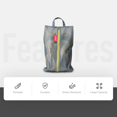pack all Shoe Bag for Travel, Water-Resistant Shoe Pouch for Sports - color: Grey, style: 2 Pack
