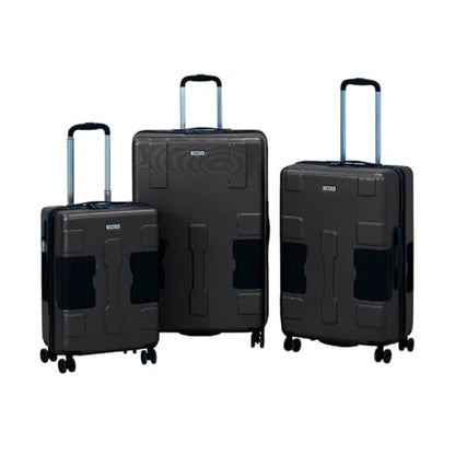TACH Patented Connecting Hard Shell 3 Piece Luggage Set - 20, 24 & 28 inch Luggage | Carry-On, Medium & Large Rolling Suitcases - Black - color: Black, size: 3-Piece Set