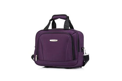 Rockland Melbourne Hardside 2 Piece Expandable Spinner Wheel Luggage Set, Carry-On 20" and Tote 14", Purple - color: Purple, size: 2 Piece (20"/14" Tote)
