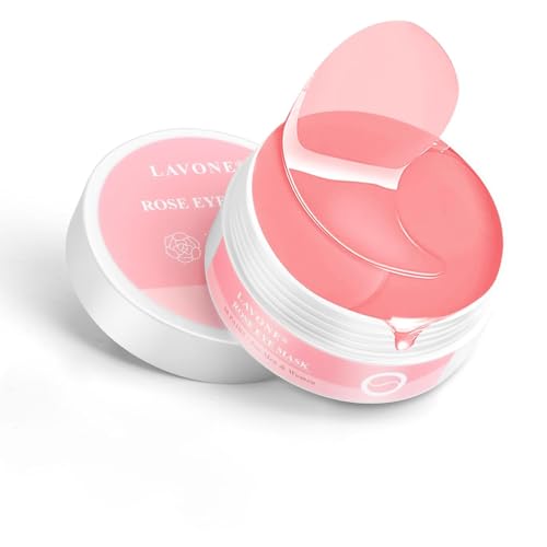 Eye Mask, 30-Pair Collagen Rose Eye Patches for Puffy Eyes and Dark Circles - color: Pink