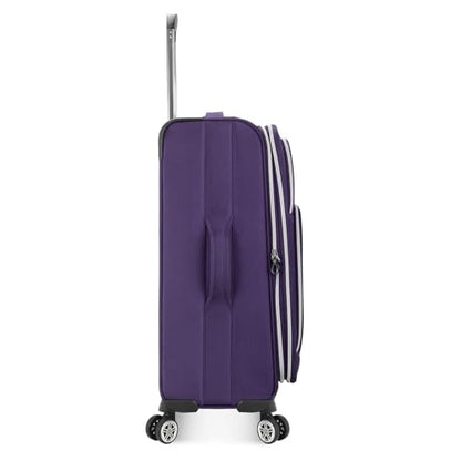 Traveler's Choice Lares 소프트 사이드 확장 가능한 수하물 스피너 휠 포함, 퍼플., Lares 스피너 휠이 있는 소프트사이드 확장 가능한 수하물 - color: 퍼플., size: Checked 26-Inch