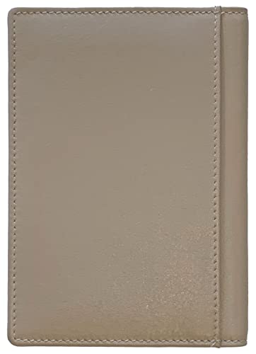 Personalized Monogrammed Taupe Leather RFID Passport Wallet - color: Taupe, style: Minimalist