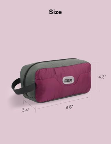 GOX Travel Small Toiletry Bag for Men, Purple, 9.8 * 4.3 * 3.3 Inches - color: Purple, size: 9.8*4.3*3.3 Inches