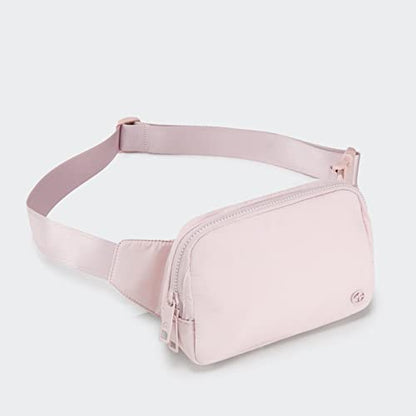 Pander Belt Bag Large 2L, Nylon Fanny Pack Purse for Women and Men with Adjustable Strap - color: Pink