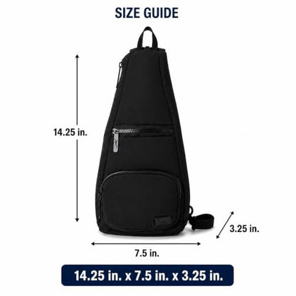 Reebok Crossbody Bags - Compact Multi-purpose Sling Bags for Women & Men - color: Maeve Black