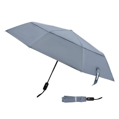 TradMall Travel Umbrella 42/45 Inches Double Vented Canopy - color: Gray, size: 45 Inches