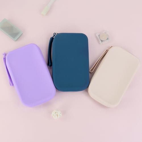 FuninCrea Silicone Makeup Bag, Waterproof Silicone Makeup Brush Holder Pencil Case with Wrist Strap, Small Cosmetic Bag for Purse Compact Travel Cosmetic Pouch for Lipstick Toothbrush (Dark Blue) - color: Dark Blue