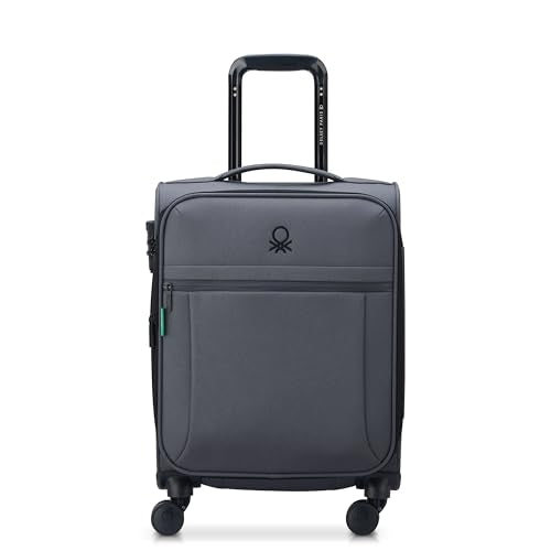 United Colors of Benetton Be Softside Expandable Luggage with Spinner Wheels, Anthracite, Carry-On 19 Inch - color: Anthracite, size: Carry-On 19 Inch