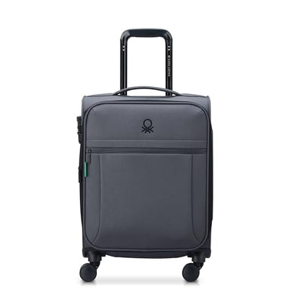 United Colors of Benetton Be Softside Expandable Luggage with Spinner Wheels, Anthracite, Carry-On 19 Inch - color: Anthracite, size: Carry-On 19 Inch
