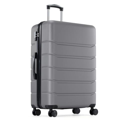 OLIXIS 24 Inch Luggage, Hardside Suitcase with Spinner Wheels, Lightweight ABS Hard Shell Checked Luggage, TSA Approved Lock, Expandable Medium Suitcase for Travel & Business–Deep Grey - color: Deep Grey, size: 24 IN