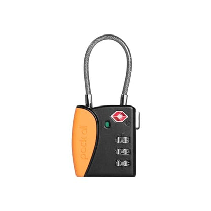 pack all TSA Approved Travel Luggage Locks, Resettable 3-Digit Code - color: Orange, size: 1 Pack