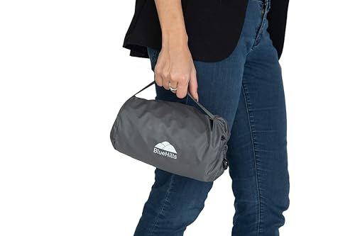 BlueHills Ultra Compact Travel Blanket Pillow Airplane Long Flights - Gray - color: C002-gray
