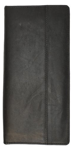 MARSHAL Zip Around Leather Travel Wallet with Passport and Boarding pass Holder - color: Black