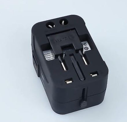 Universal Travel Adapter, International Power Plug Adapter with Dual USB Ports and Surge Protector, All-in-One Worldwide Wall Charger for UK EU US AU Outlets