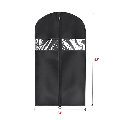 Univivi Garment Bag Suit Bag for Storage and Travel, 43 Inch, Set of 5 - size: 24"X43"-5pcs - Oxford