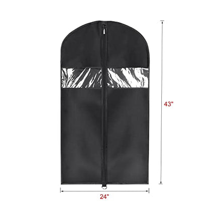Univivi Garment Bag Suit Bag for Storage and Travel, 43 Inch, Set of 5 - size: 24"X43"-5pcs - Oxford