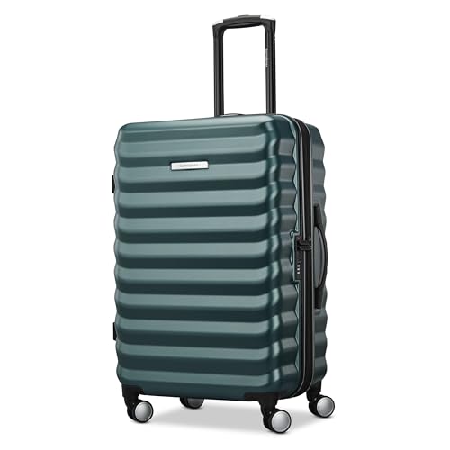 Samsonite Hard-Sided 24-Inch Lightweight Checked Medium Expandable Element Suitcase: Durable, 360° Spinner Wheels, Adjustable Telescopic Handle, TSA-Approved Lock - Bistro Green - color: Bistro Green, size: 24-Inch Checked-Medium