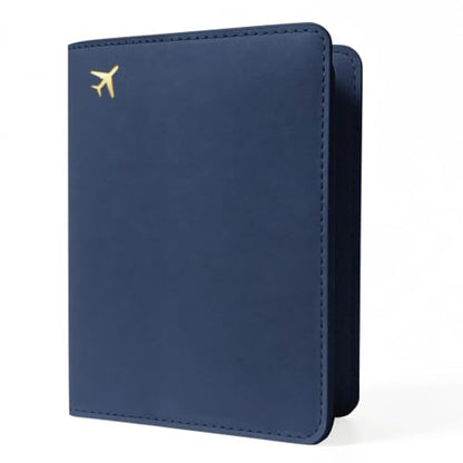 Passport Holder for Travel - RFID Blocking for Women & Men - color: Navy Blue