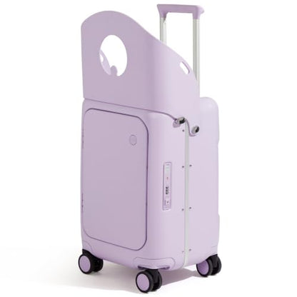 mixi 20 Inch Ride On Suitcase for Kids Luggage with Seat, Lilac Purple - color: Lilac Purple