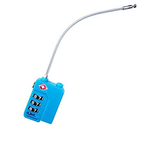 TSA Lock Security 3 Digit Combination Suitcase Luggage Bag Code Lock Padlock (Blue-4-Pack) - color: Blue-4-Pack