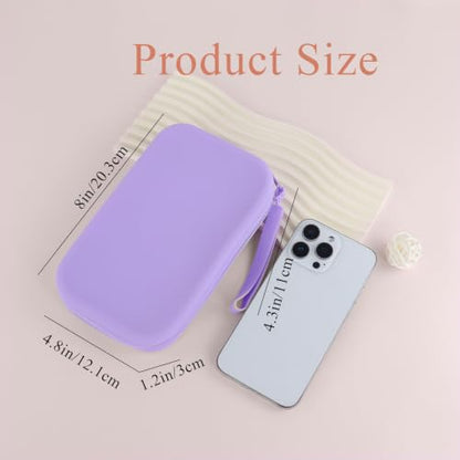 FuninCrea Silicone Makeup Bag, Waterproof Silicone Makeup Brush Holder Pencil Case with Wrist Strap, Small Cosmetic Bag for Purse Compact Travel Cosmetic Pouch for Lipstick Toothbrush (Dark Blue) - color: Dark Blue