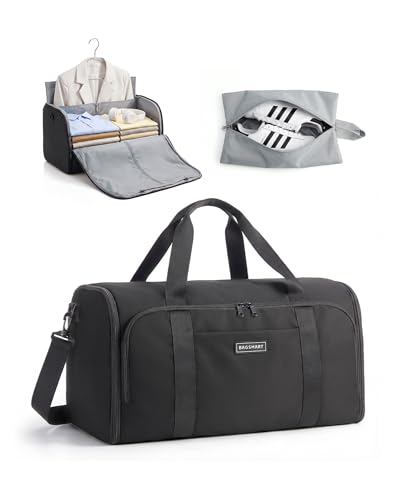 BAGSMART 2-in-1 Garment Duffle Bag with with Shoes Bag, Black - color: Black