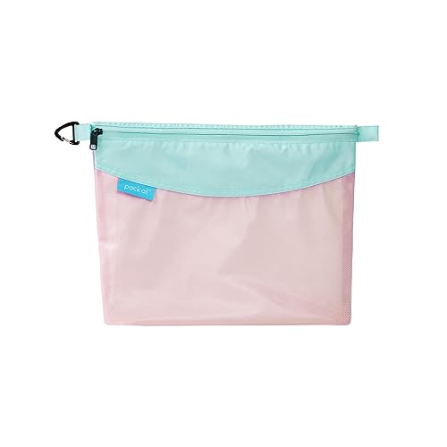 pack all Water-Resistant Zipper Pouch, Mesh Zipper Bag, 14.17"x10.23" - color: Pink, size: Large