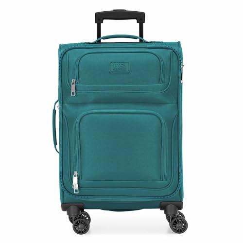 U.S. Traveler Rio Lightweight Softside Rolling Carry-on Suitcase, 4-Wheel Single, Teal - color: Teal, size: 22"