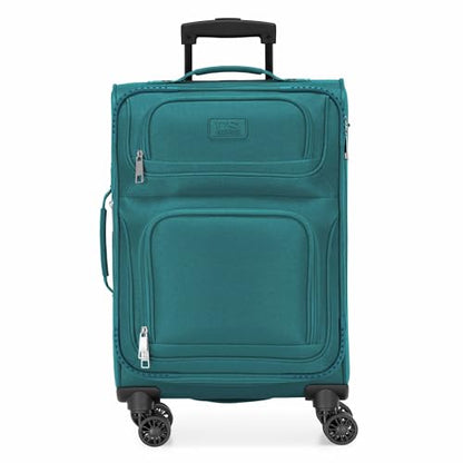 U.S. Traveler Rio Lightweight Softside Rolling Carry-on Suitcase, 4-Wheel Single, Teal - color: Teal, size: 22"