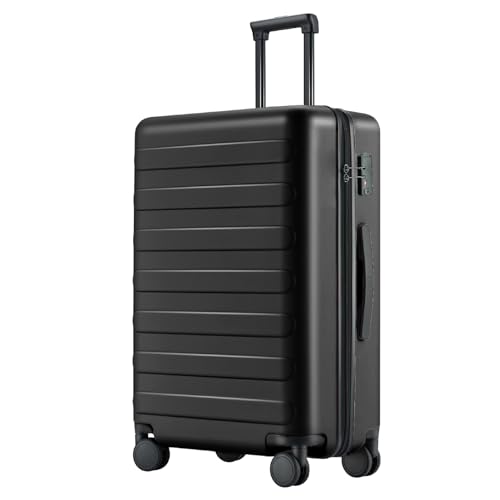NINETYGO Medium Checked Luggage 24 Inch, Checking In Luggage with Smooth Spinner Wheels, Lightweight, Hard Shell PC Suitcase, Lightweight Travel Luggage, TSA Approved (Black, Rhine Basic) - color: 02-Black (Basic), size: Checked 24-Inch
