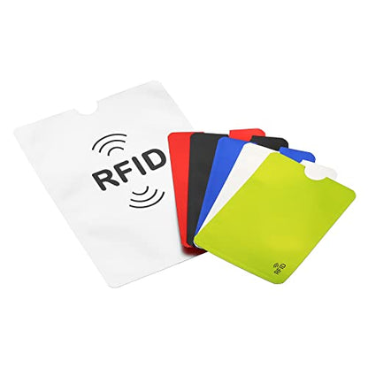 RFID Blocking Passport Sleeve Set, 14 Pack Aluminum Credit Card Holder for Identity Theft Prevention, 5 Colors