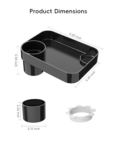 Car Seat Snack Tray for Kids Toddler Travel with Cup Holder & Dip Well