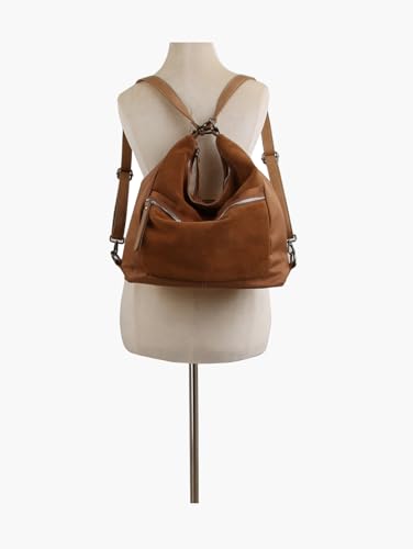 LM Women Convertible Shoulder Hobo Backpack Travel Bag (Black) - color: Black