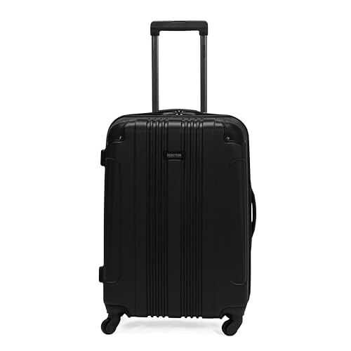 Kenneth Cole REACTION Out of Bounds Lightweight Hardshell 4-Wheel Spinner Luggage, Midnight Black, 24-Inch Checked - color: Midnight Black, size: 24-Inch Checked