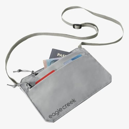 Eagle Creek Undercover RFID Neck Wallet – Lightweight Travel Security with RFID Blocking – Hidden, Adjustable Strap - color: 367 Storm Grey